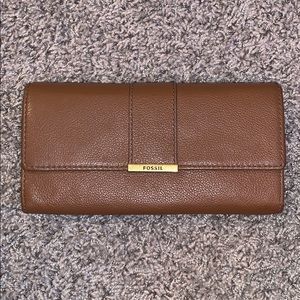 Fossil brown leather wallet!